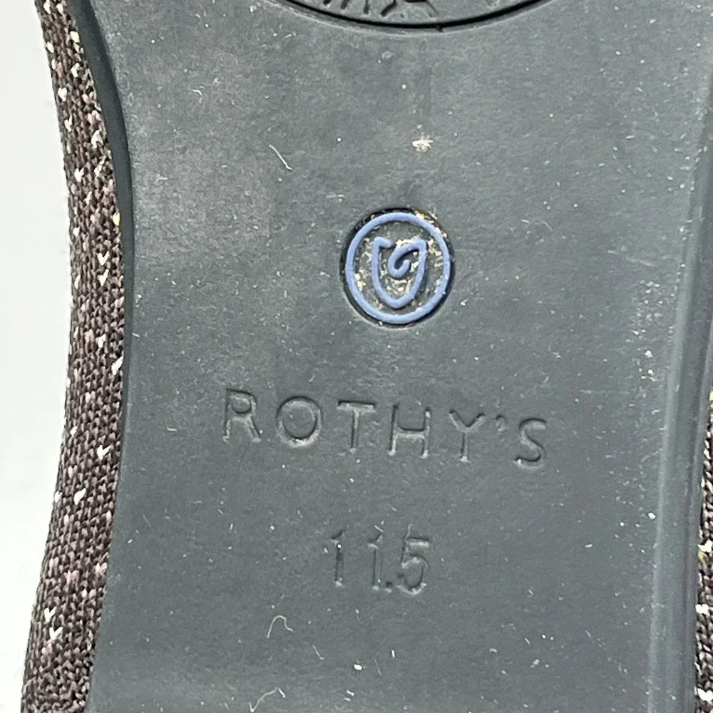 Rothys The Loafer Twilight Metallic Ombre Flat Chocolate Silver Wms Sz 11.5